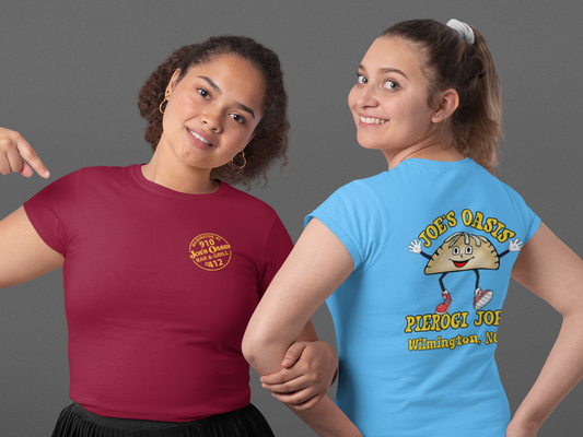 Joe's Oasis Pierogi Joe Tee with Circle Logo on Front